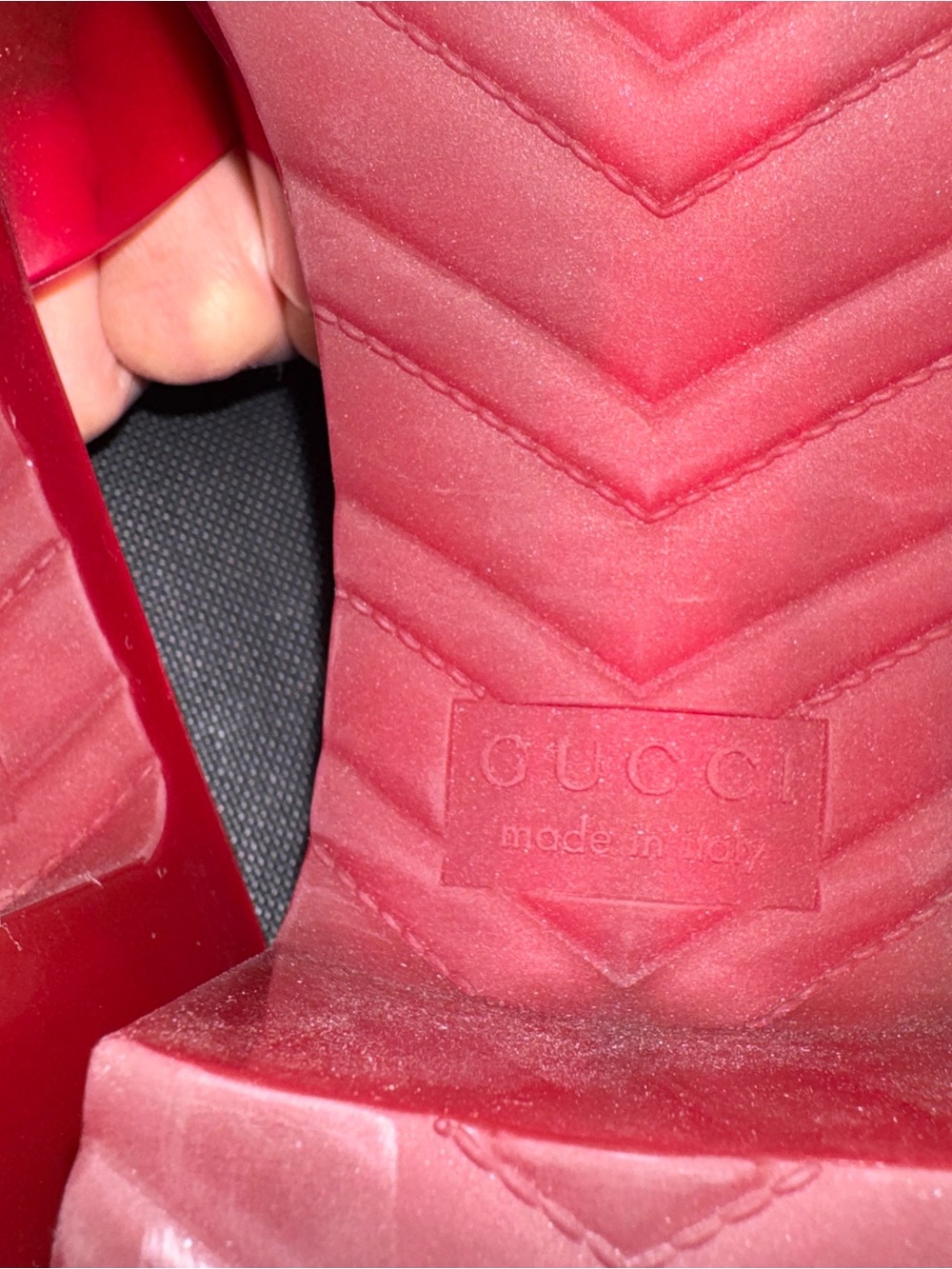 Gucci Red Logo Slide Sandals jelly new condition Never used - Picture 4 of 5